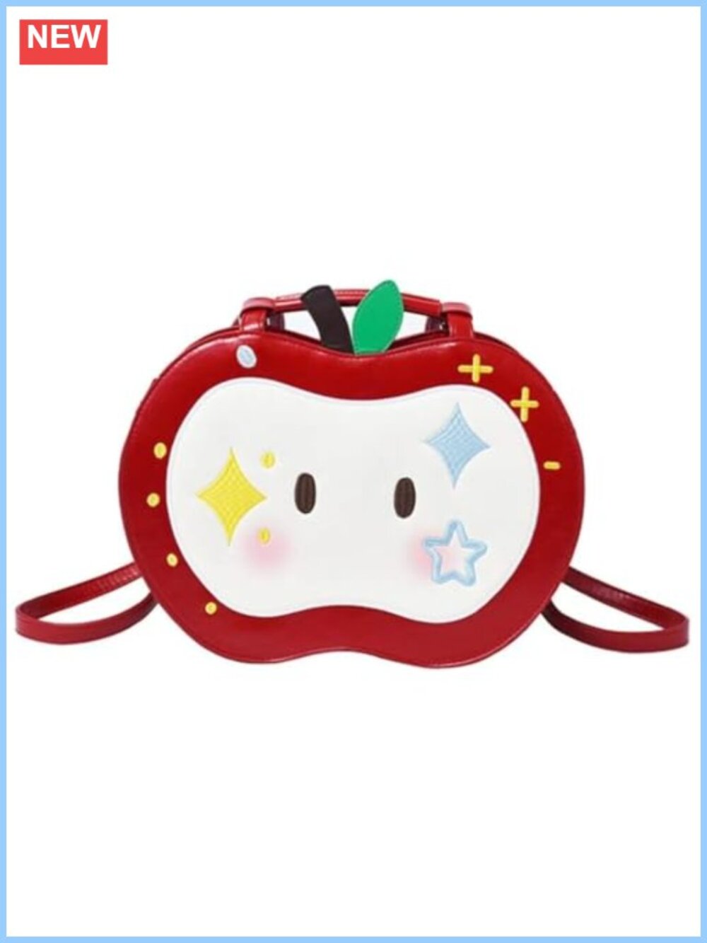 Apple Shaped Crossbody Bag PU Leather Novelty Purse Y2K Handbag
